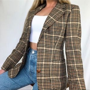 Vintage DAKS x London Houndstooth Cashmere Blazer
